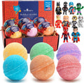 Superhero Bath Bombs for Kids with Surprise Hero Toys Inside, 6 Pack