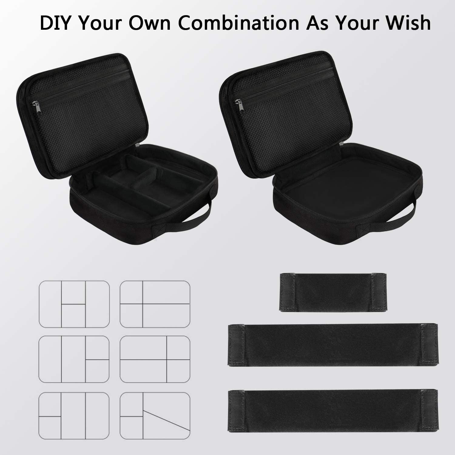 Electronics Organizer Travel Case, Cable Organizer Bag, Black