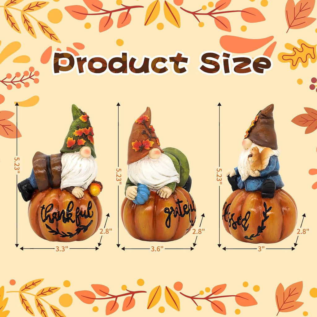 Thanksgiving Gnomes Fall Decorations for Home, Fall Gnomes Resin Pumpkin Figurine Thanksgiving Table Decor, Autumn Garden Farmhouse Decor Fall Gifts