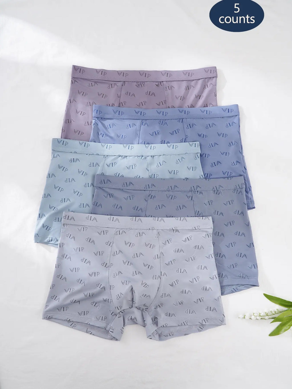 Men'S "VIP" Letter Solid Breathable Boxer Briefs, Regular Fit Casual Stylish Panties, Fashion Comfortable Underwear Set, Summer Outfits 2024