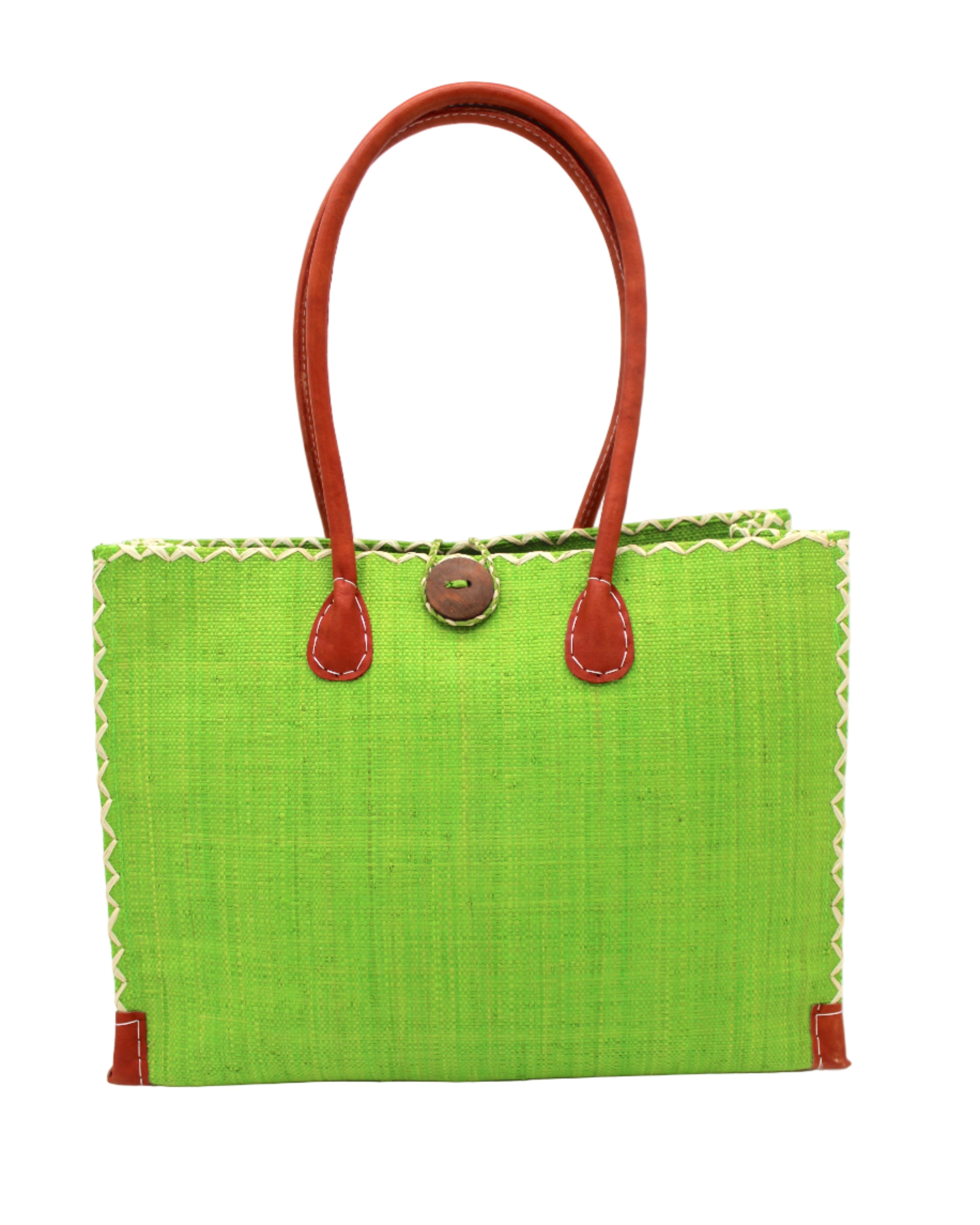 Zafran Solid Color Raffia Straw Beach Bag - 3 Sizes