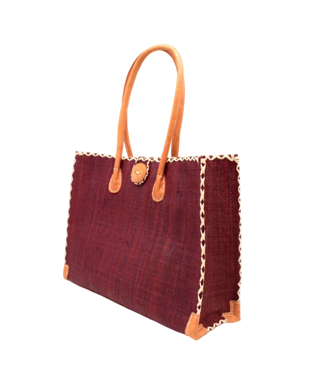 Zafran Solid Color Raffia Straw Beach Bag - 3 Sizes