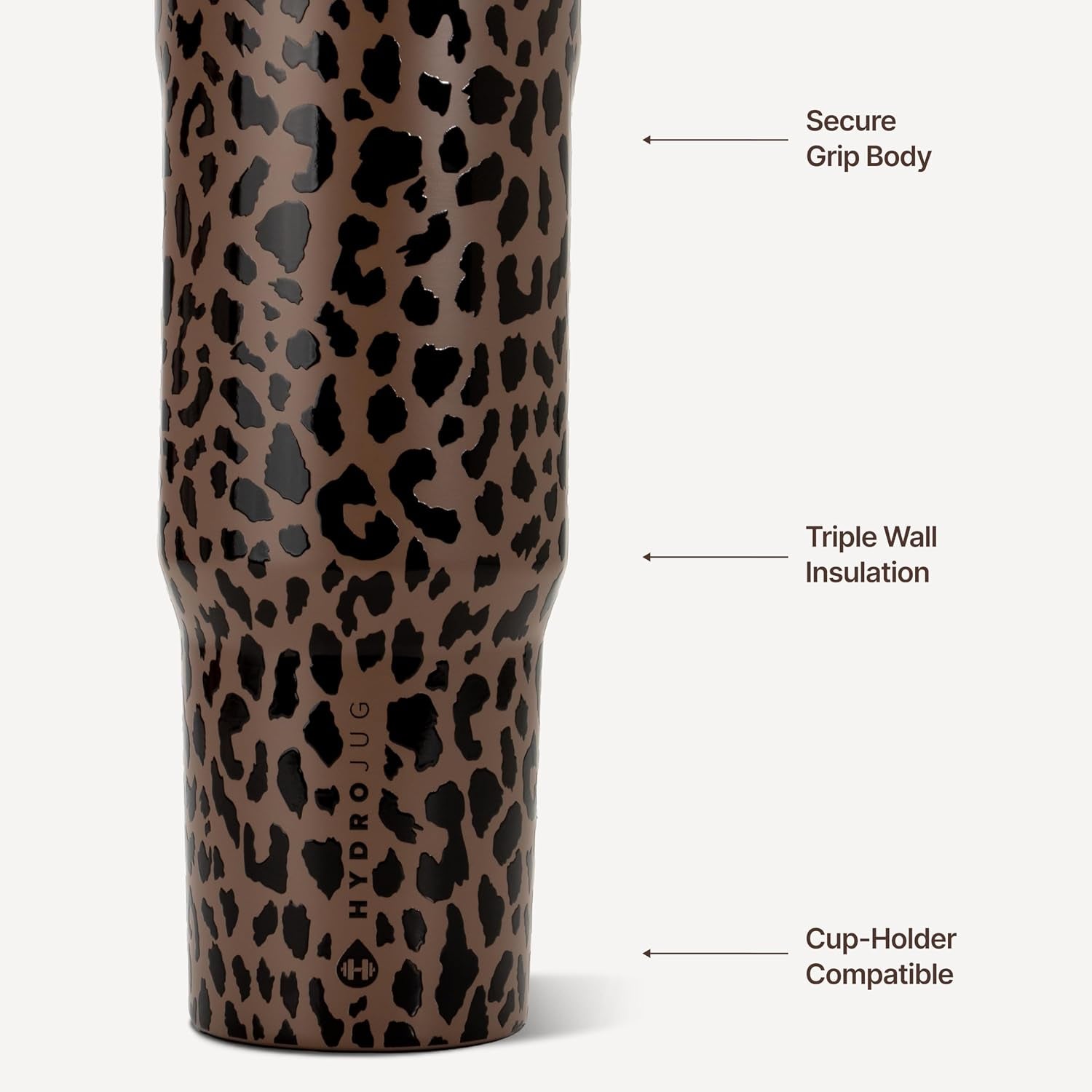 Sport 40 Oz Insulated Stainless Steel Water Bottle, Brown Leopard