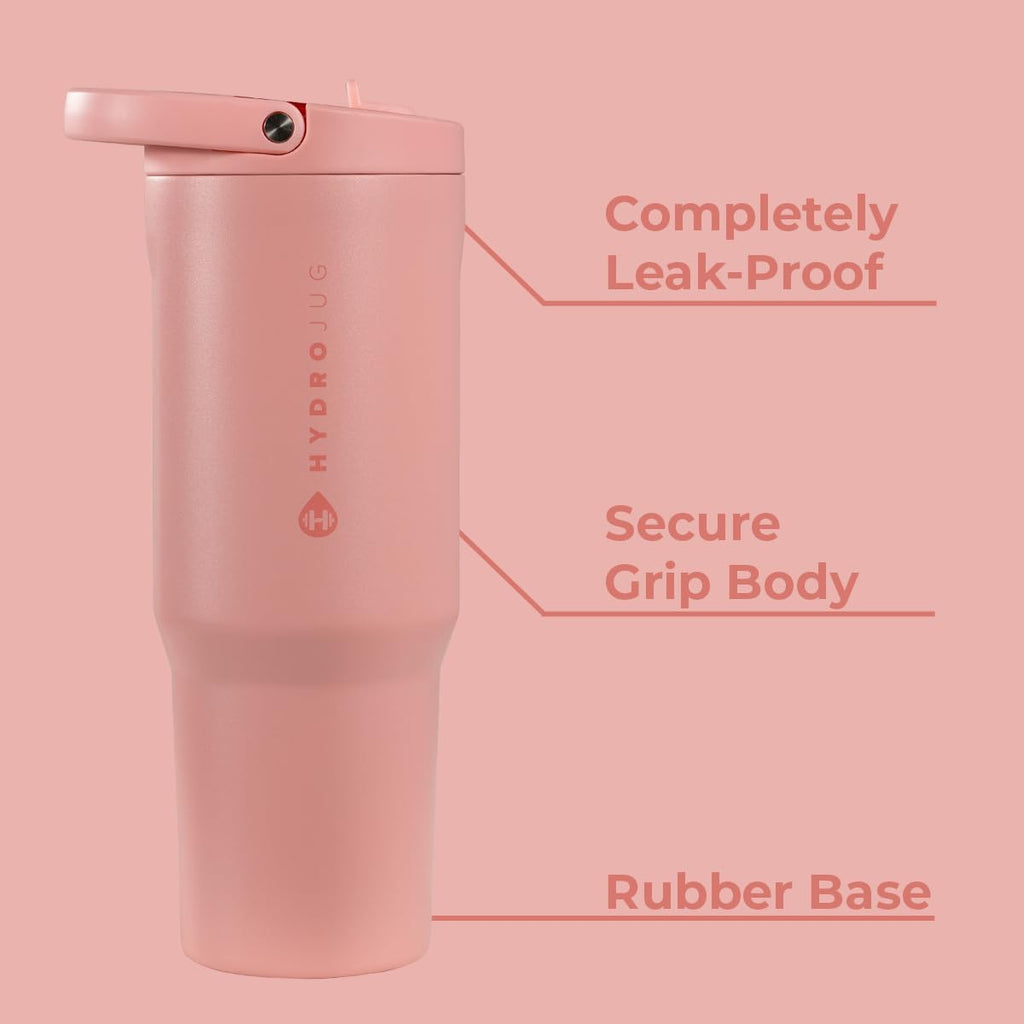 Sport - Stainless Steel Tumbler with Straw, Vacuum Insulated, 40Oz Leakproof Water Bottle, Ergonomic Design, Reusable, Dishwasher Safe, Rubber Base, Durable for Gym or Outdoors, Tulip