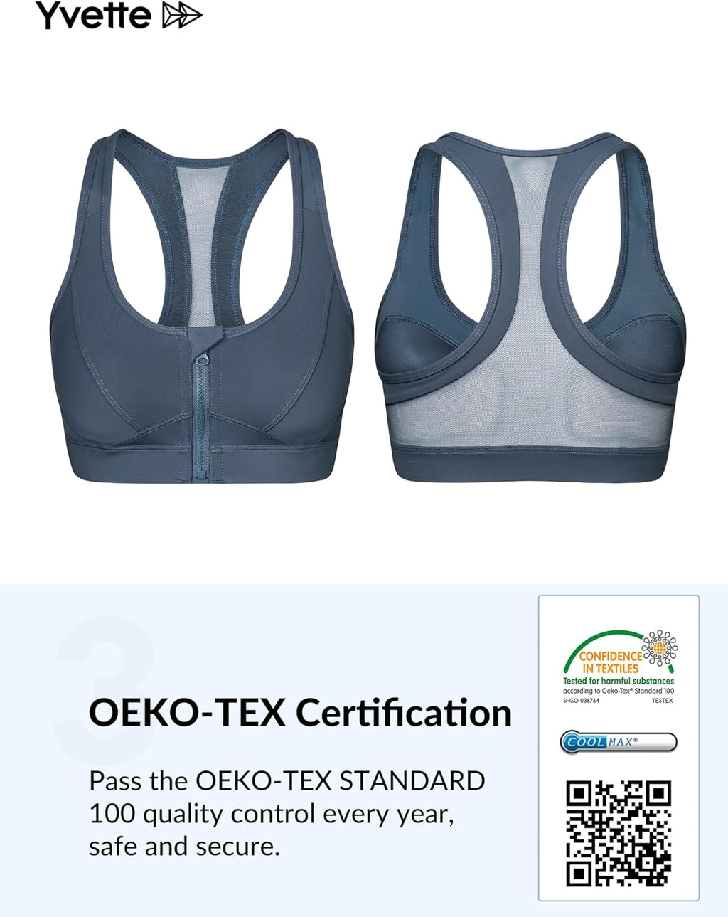 Zip Front High Impact Sports Bra for Large Bust