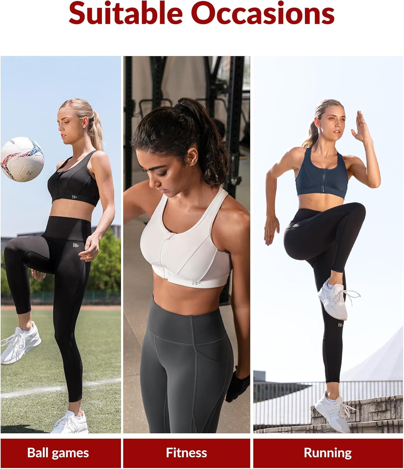 Zip Front High Impact Sports Bra for Large Bust